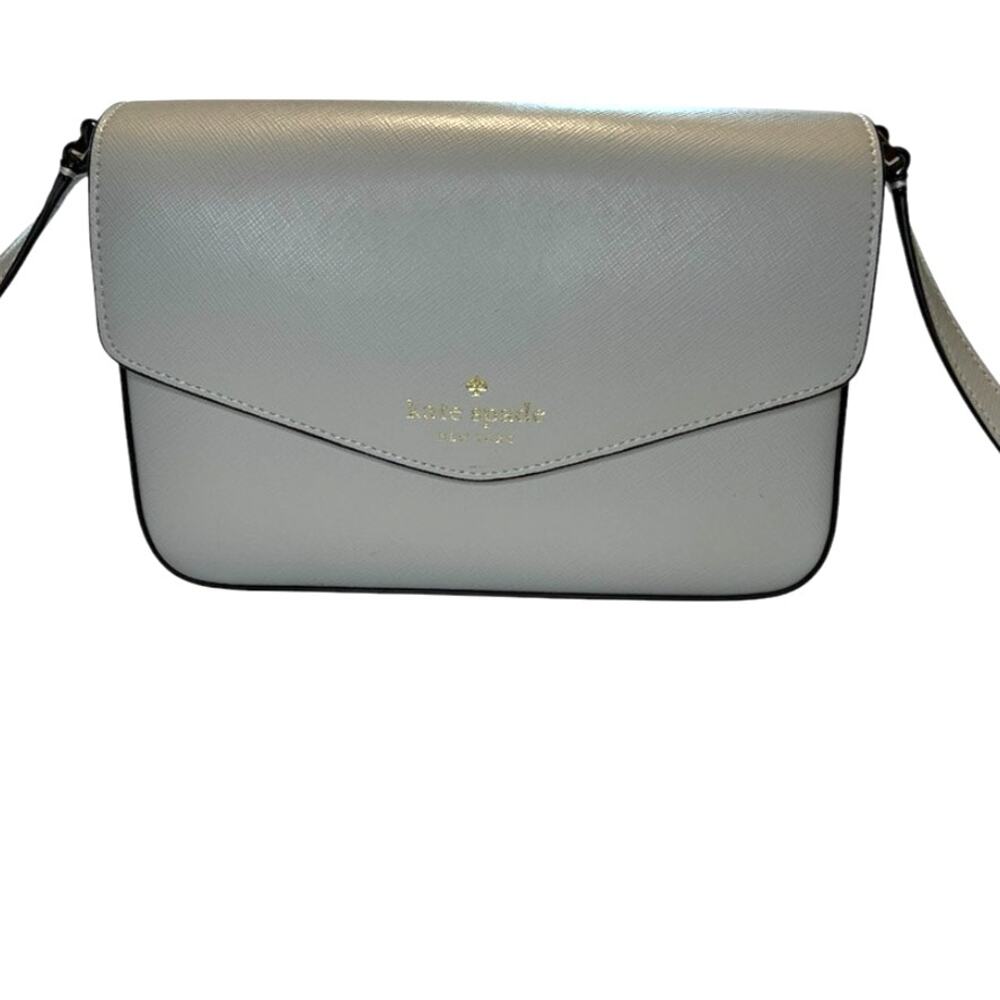 Kate Spade White Leather Envelope Snap Closure Crossbody Purse - Picture 15 of 16